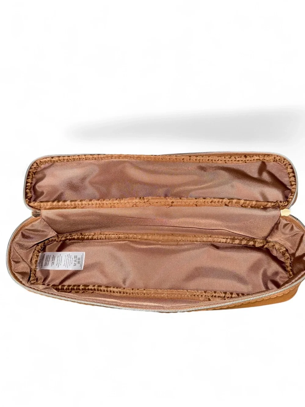 Arnold & Wills Tan Double Zip Top Handle Hair tools/Curling Iron Bag